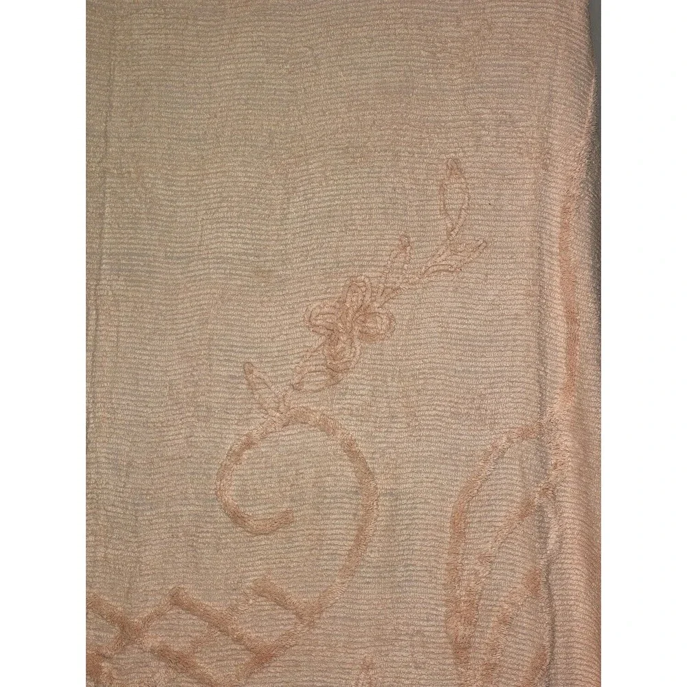 Vtg Twin Pink Chenille Bedspread 90x100